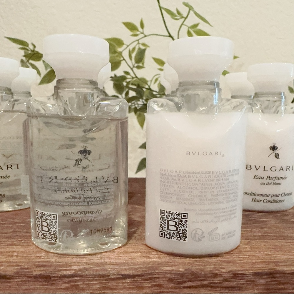 Bvlgari Au the Blanc White Tea 5 Shampoo + 5 Conditioner Total 400ml NEW - Picture 4 of 7